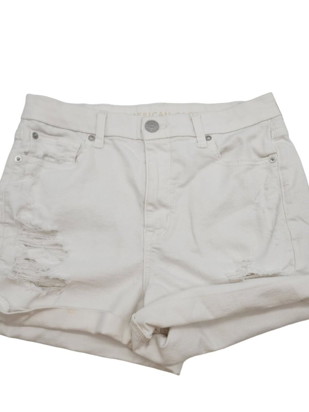 American Eagle Curvy Hi Rise Shortie Womens size 8 distressed